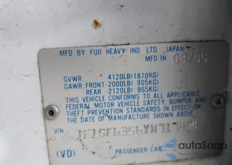 2000 Subaru Forester L from USA, damaged, VIN JF1SF6356YH717474